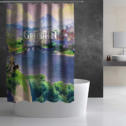 Шторка для душа МИР ГЕНШИН ИМПАКТ ТЕВАЙТ GENSHIN IMPACT, цвет: 3D-принт — фото 2