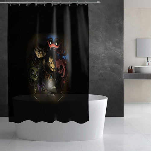 Шторка для ванной POPPY PLAYTIME FIVE NIGHTS AT FREDDYS BENDY / 3D-принт – фото 2