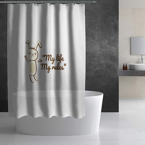 Шторка для ванной My life My rules / 3D-принт – фото 2