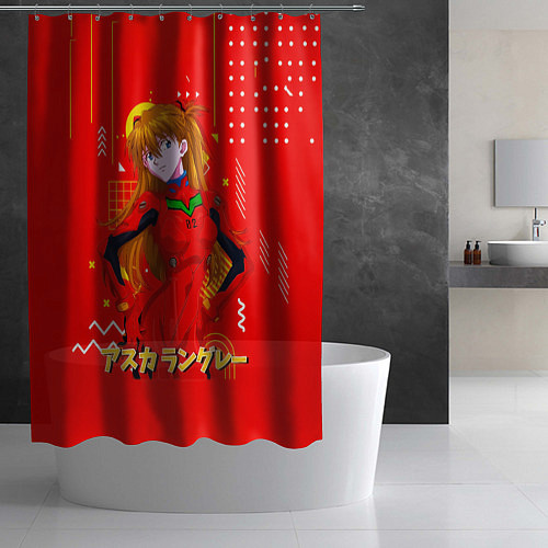 Шторка для ванной Аска Лэнгли Сорью Evangelion / 3D-принт – фото 2
