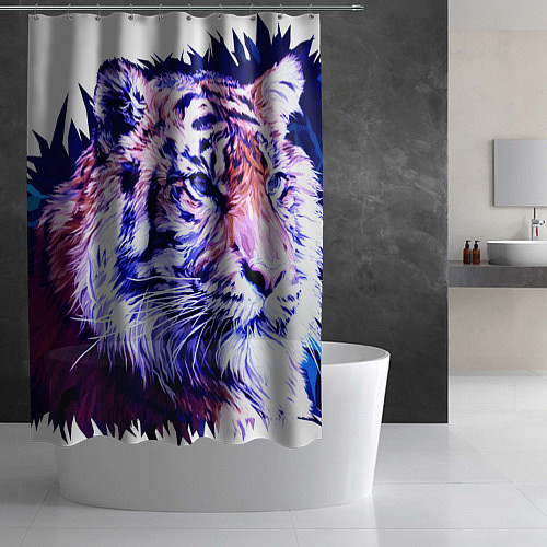 Шторка для ванной Год Тигра Pink / 3D-принт – фото 2