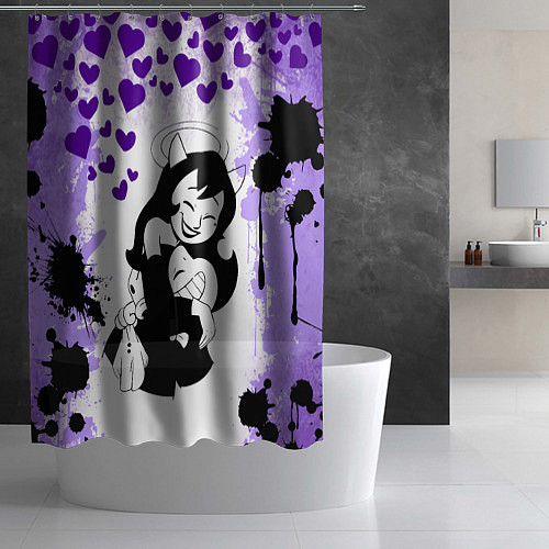 Шторка для ванной Alice Angel and Bendy love / 3D-принт – фото 2