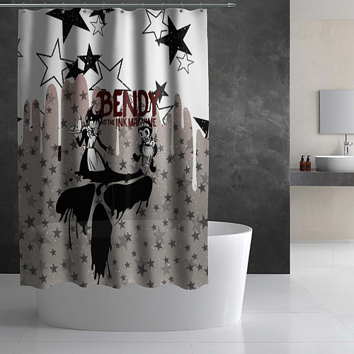 Шторка для ванной Бенди и чернильная машина звезды / 3D-принт – фото 2