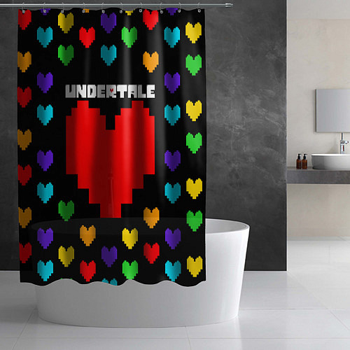 Шторка для ванной UNDERTALE HEART COLOR HEROES / 3D-принт – фото 2