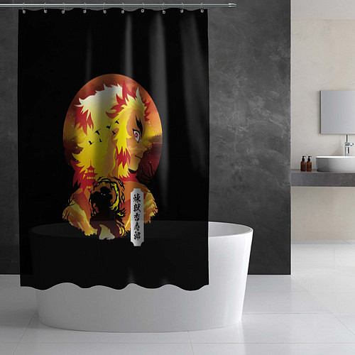 Шторка для ванной Ренгоку Клинок рассекающий демонов / 3D-принт – фото 2