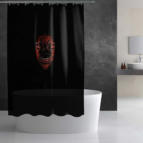 Шторка для ванной КГБ- люди в тёмном / 3D-принт – фото 2