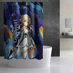 Шторка для душа Люмин путешественница из Genshin Impact, цвет: 3D-принт — фото 2