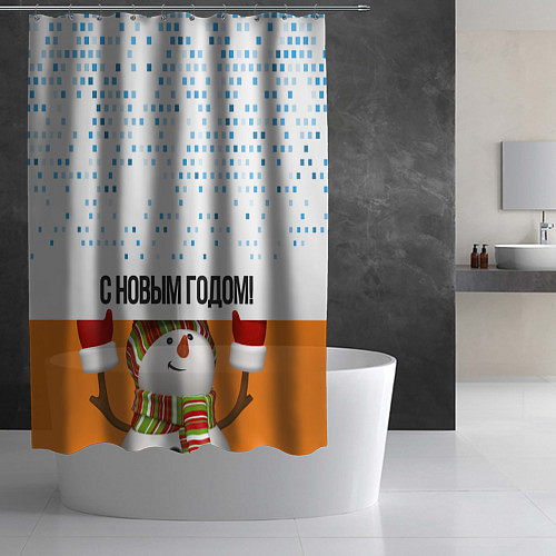 Шторка для ванной СнежовичОк / 3D-принт – фото 2