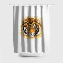 Шторка для душа Дикий Тигр Wild Tiger, цвет: 3D-принт
