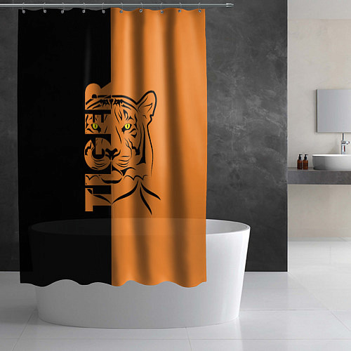 Шторка для ванной Тигр - Tiger / 3D-принт – фото 2