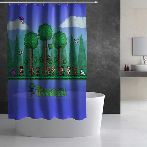 Шторка для ванной Лесок из Террарии / 3D-принт – фото 2