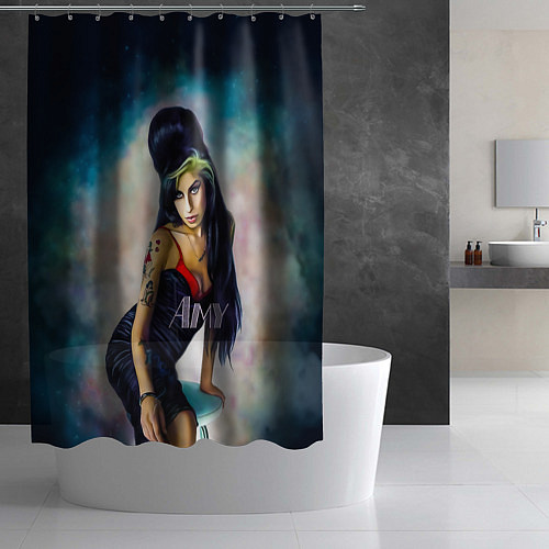 Шторка для ванной Amy Jade Winehouse / 3D-принт – фото 2