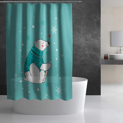 Шторка для ванной Любовь Мишки / 3D-принт – фото 2