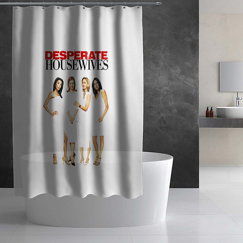 Шторка для ванной Desperate Housewives белые платья / 3D-принт – фото 2