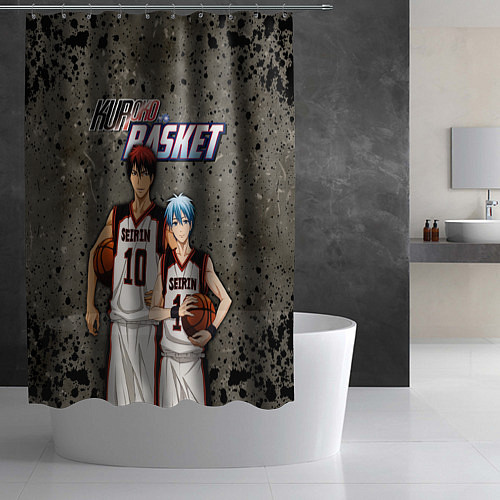 Шторка для ванной Kuroko no Basket, Kagami Taiga Kuroko Tetsuya / 3D-принт – фото 2