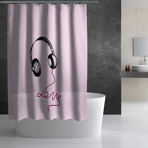 Шторка для ванной Музыка любви / 3D-принт – фото 2