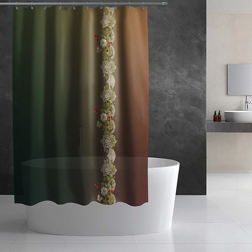 Шторка для ванной Уютица на градиенте / 3D-принт – фото 2