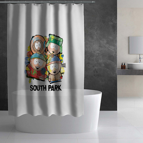Шторка для ванной South Park - Южный парк краски / 3D-принт – фото 2