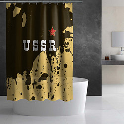 Шторка для душа USSR - СЕРП И МОЛОТ Краски, цвет: 3D-принт — фото 2