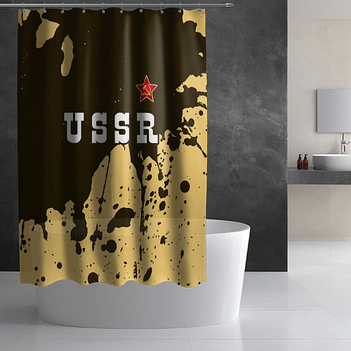 Шторка для ванной USSR - СЕРП И МОЛОТ Краски / 3D-принт – фото 2