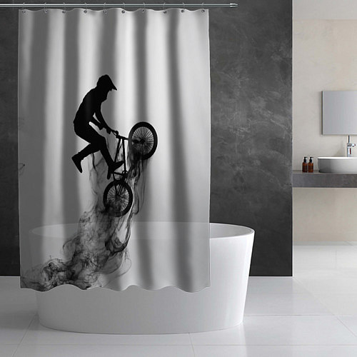 Шторка для ванной ВЕЛОСПОРТ BMX Racing / 3D-принт – фото 2