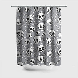 Шторка для душа Skulls & bones, цвет: 3D-принт