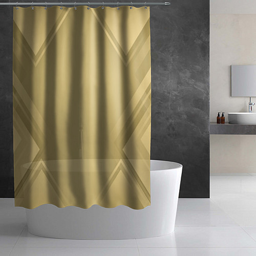 Шторка для ванной Золотая абстракция / 3D-принт – фото 2