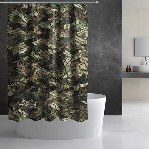Шторка для ванной Именной камуфляж Валера / 3D-принт – фото 2