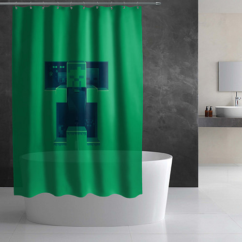 Шторка для ванной Побег от криперов / 3D-принт – фото 2