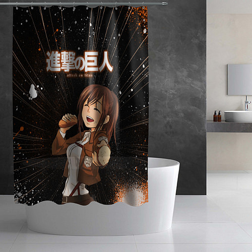 Шторка для ванной Саша Атака Титанов в Моменте / 3D-принт – фото 2