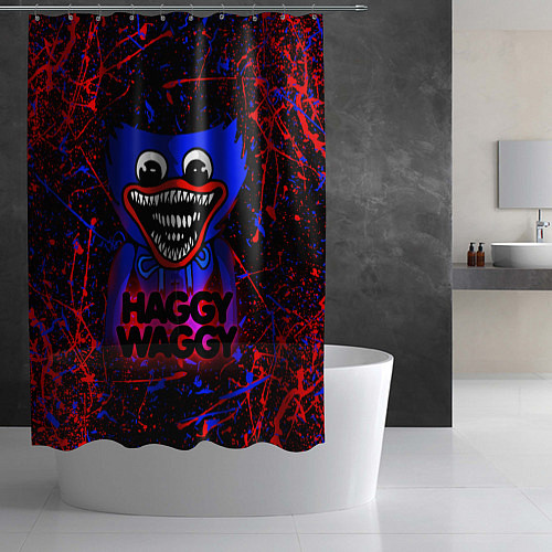 Шторка для ванной HAGGY WAGGY POPPY PLAYTIME / 3D-принт – фото 2
