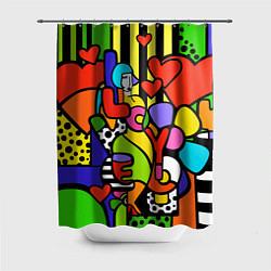 Шторка для душа Romero Britto - love you, цвет: 3D-принт