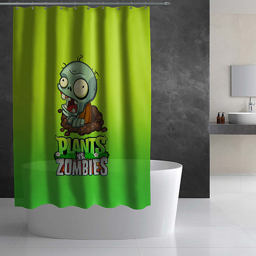Шторка для ванной Plants vs Zombies зомби / 3D-принт – фото 2