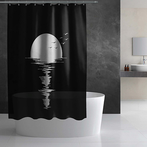 Шторка для ванной Лунная Музыкальная Дорожка / 3D-принт – фото 2