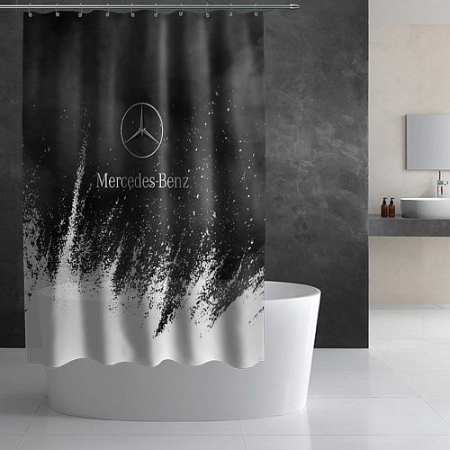Шторка для ванной Mercedes-Benz: Облако с Брызгами / 3D-принт – фото 2