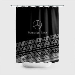 Шторка для душа Mercedes-Benz шины, цвет: 3D-принт