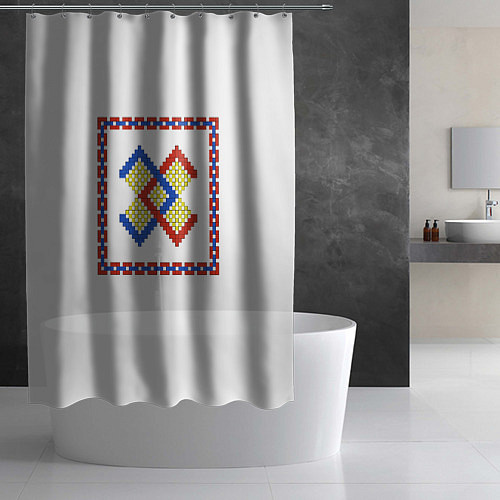 Шторка для ванной Славянский Обережный Символ Брачник / 3D-принт – фото 2