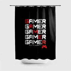 Шторка для душа GAMER - GAMER - GAMER, цвет: 3D-принт