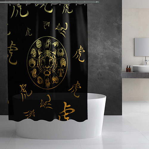 Шторка для ванной Знаки зодиака Год Тигра / 3D-принт – фото 2
