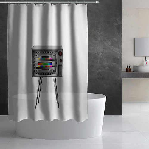 Шторка для ванной Старый телевизор 2 0 / 3D-принт – фото 2