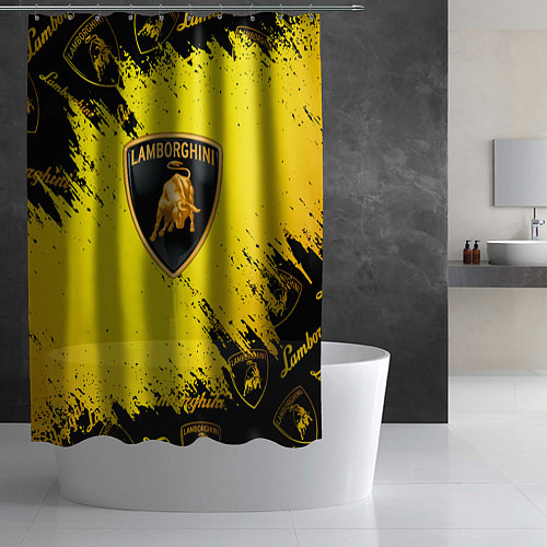Шторка для ванной Lamborghini Gold Sport / 3D-принт – фото 2