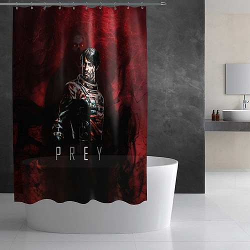Шторка для ванной Prey Dark red / 3D-принт – фото 2