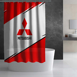 Шторка для душа Mitsubishi Logo Geometry, цвет: 3D-принт — фото 2