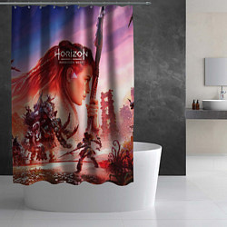 Шторка для душа Horizon Forbidden West game poster, цвет: 3D-принт — фото 2