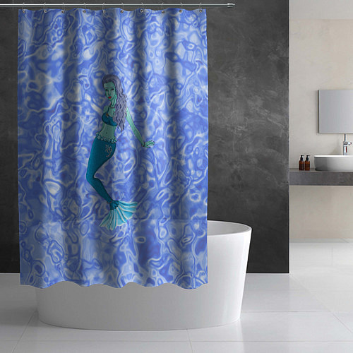 Шторка для ванной Русалка в море / 3D-принт – фото 2