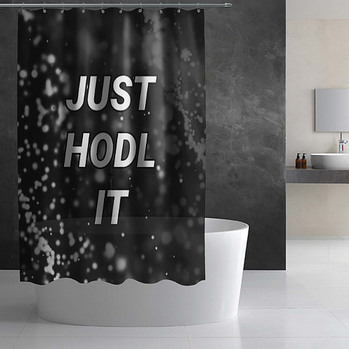 Шторка для ванной CRYPTO - JUST HODL IT Частицы / 3D-принт – фото 2