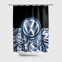 Шторка для душа Volkswagen Большое лого паттерн, цвет: 3D-принт