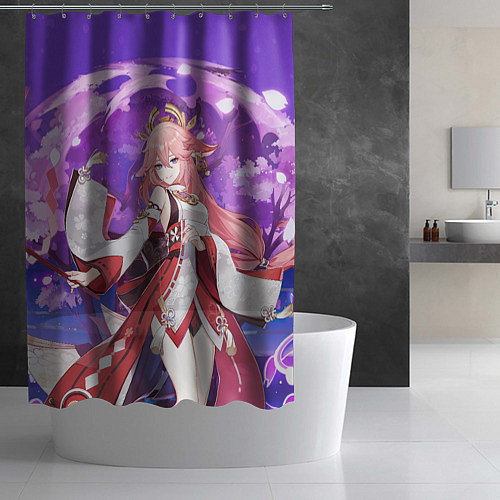 Шторка для ванной Yae Miko Genshin Impact / 3D-принт – фото 2