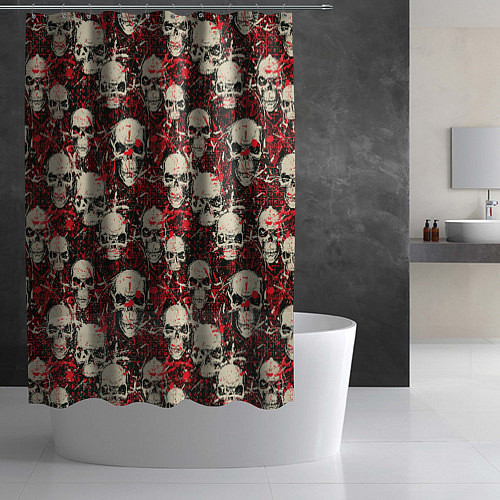 Шторка для ванной Кровавые Черепа Skulls / 3D-принт – фото 2