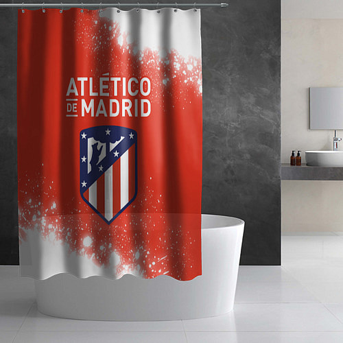 Шторка для ванной ATLETICO MADRID Брызги / 3D-принт – фото 2